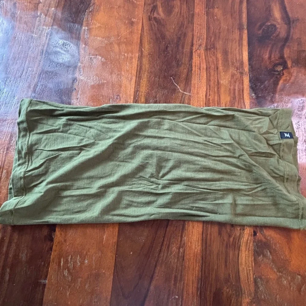 Simond Merino Wool Neck Gaiter Olive Green Cold Weather Hiking Climbing